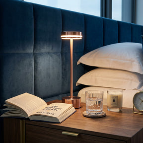 Modern I-Shaped Metal Rechargeable Dimmable Touch Table Lamp for Bedroom Tea Room