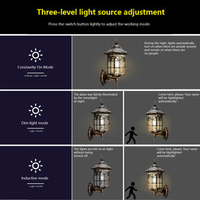 IP44 External Solar Wall Lights, 3 Mode Sensor Solar Wall Lamp for Patio Fence Garden Decor