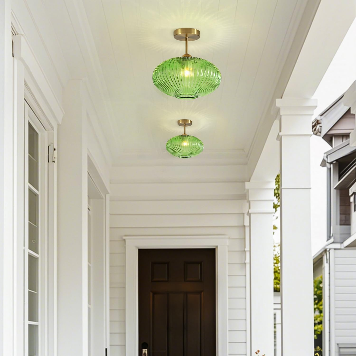 Mid century close to ceiling lights for hallway
