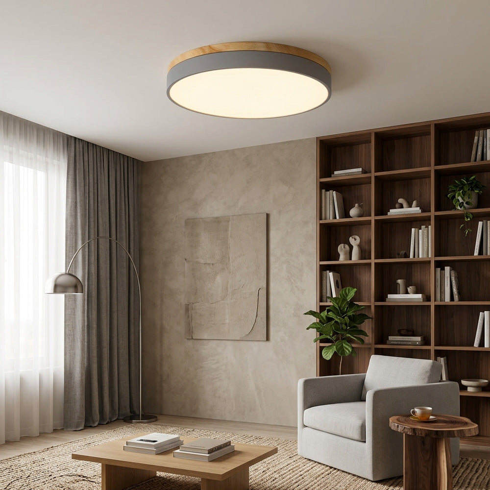 Aria Wood Flush Mount Ceiling Lamp