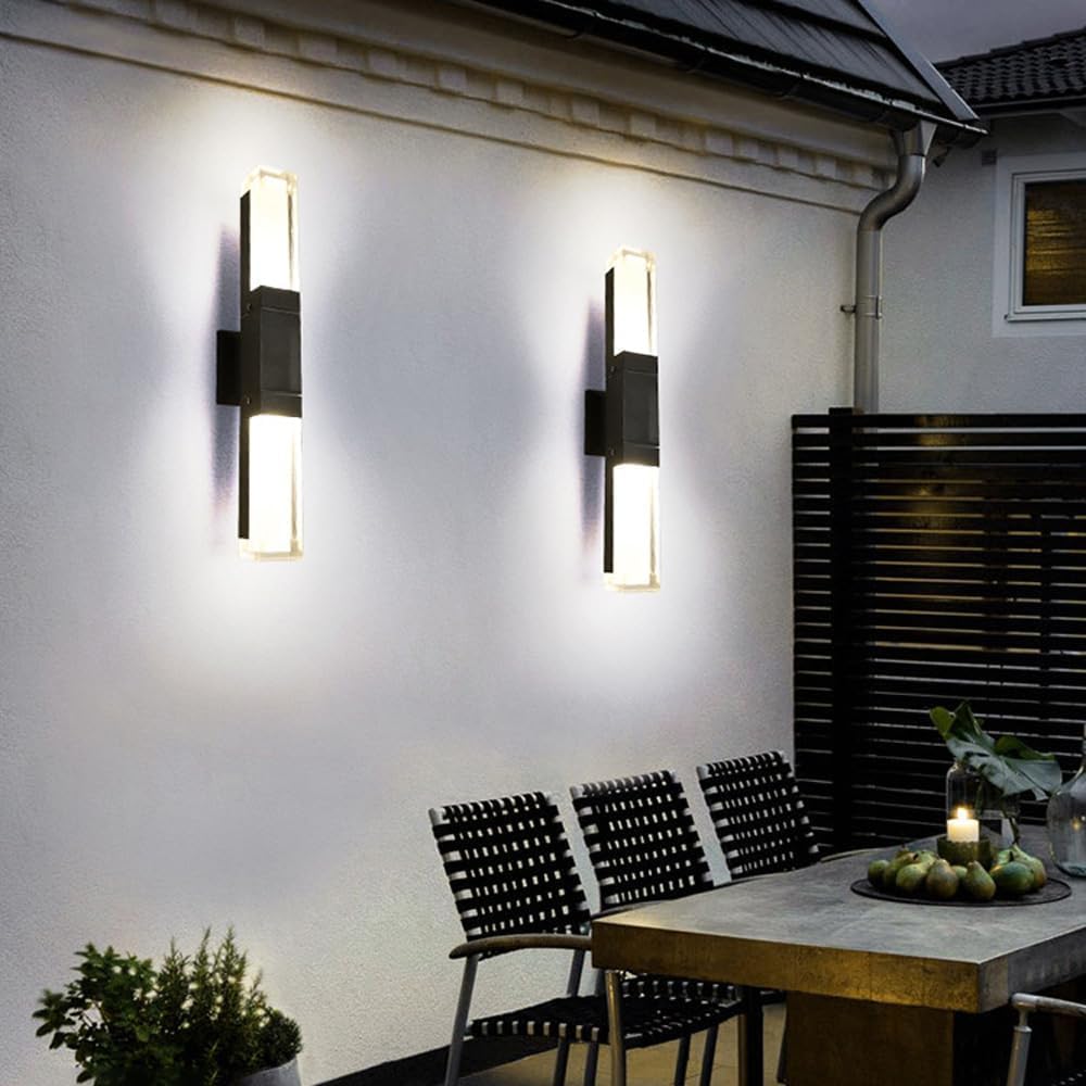 IP65 Contemporary Aluminum Black LED Outdoor Wall Lights