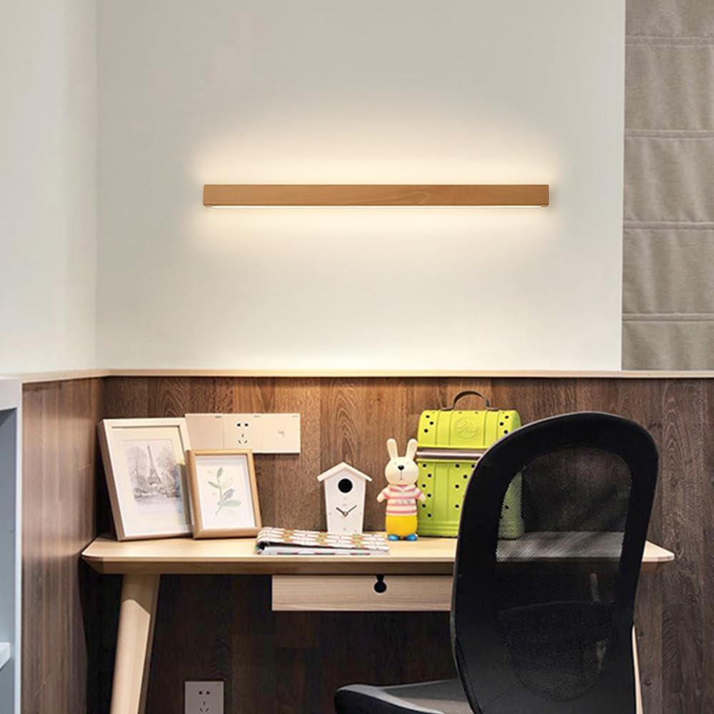 Modern Long Strip Wood LED Wall Lamp