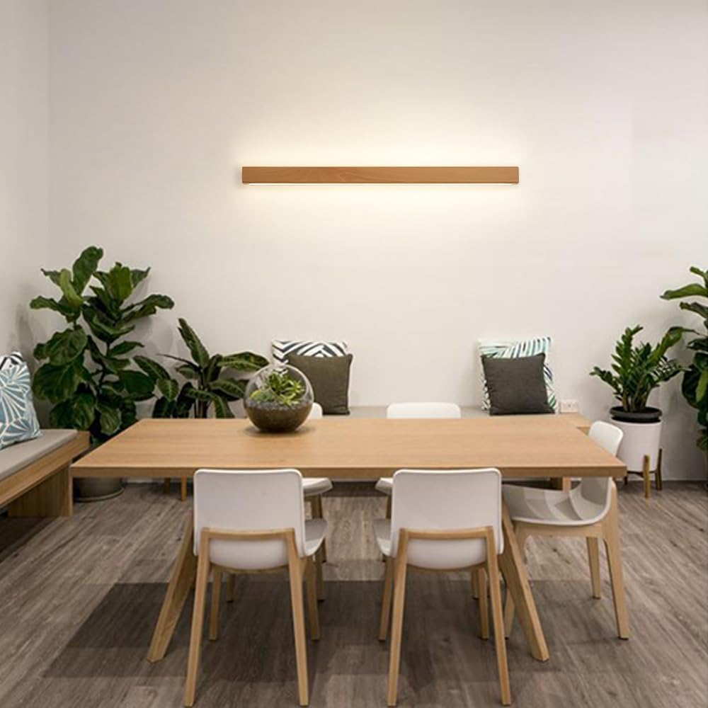 Modern Long Strip Wood LED Wall Lamp