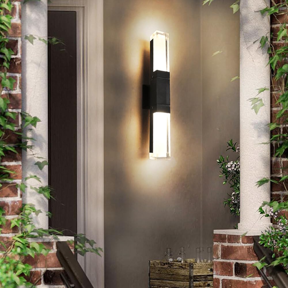 IP65 Contemporary Aluminum Black LED Outdoor Wall Lights