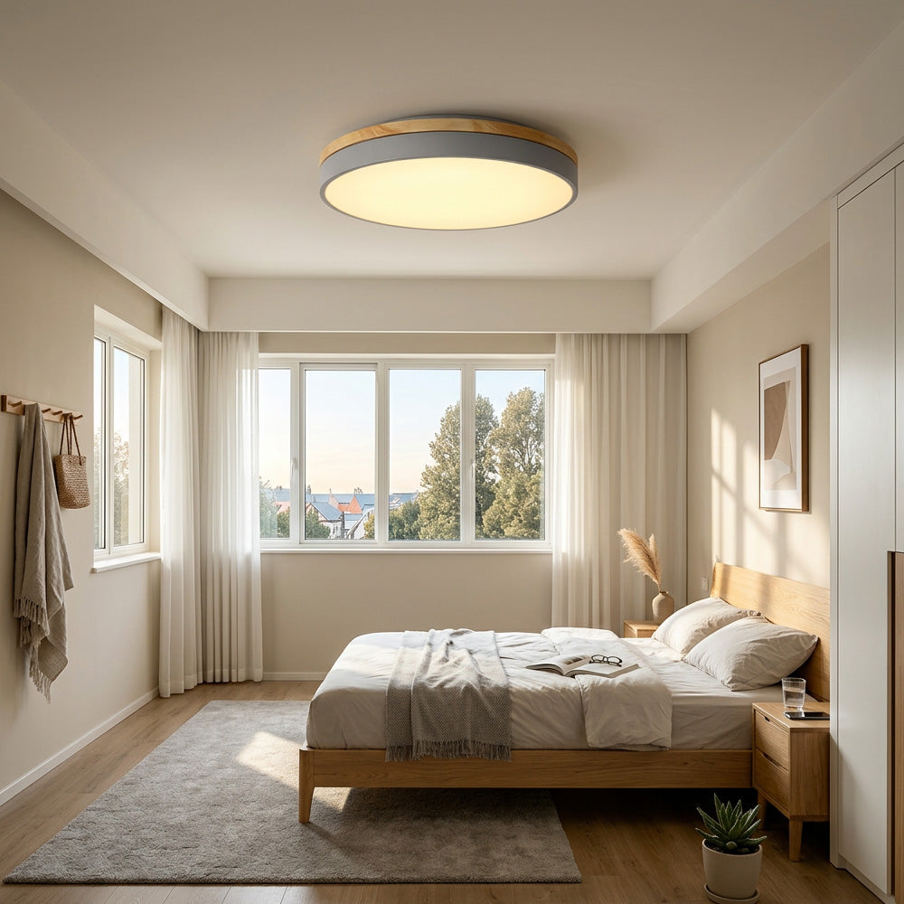 Aria Wood Flush Mount Ceiling Lamp
