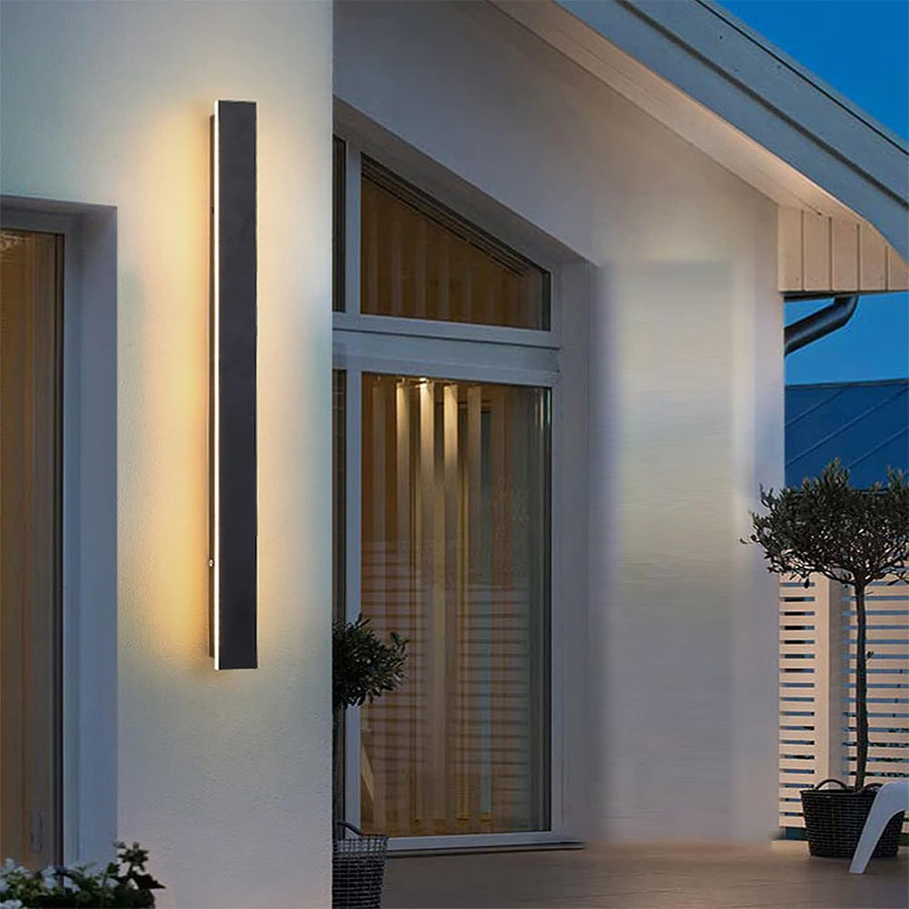 IP65 Modern Industrial Long Acrylic Black LED Outdoor Wall Lights