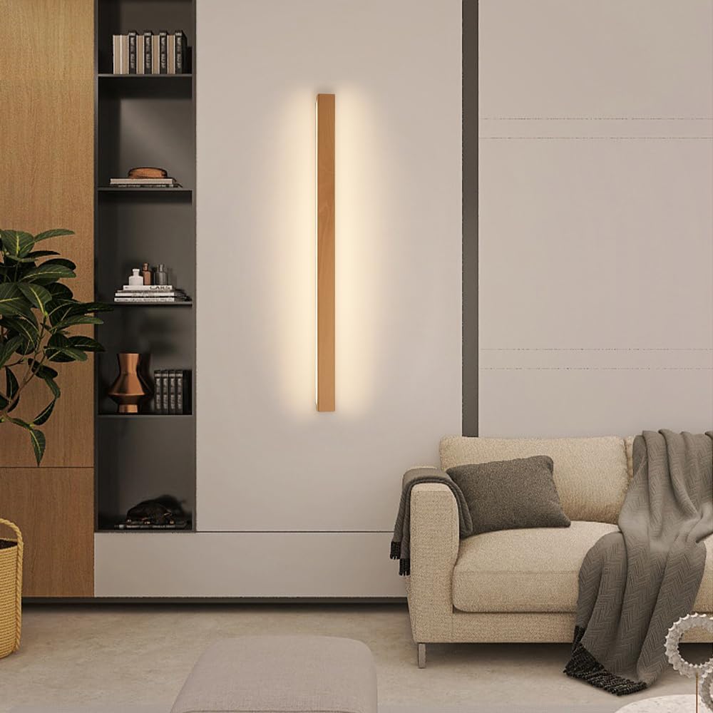 Modern Long Strip Wood LED Wall Lamp