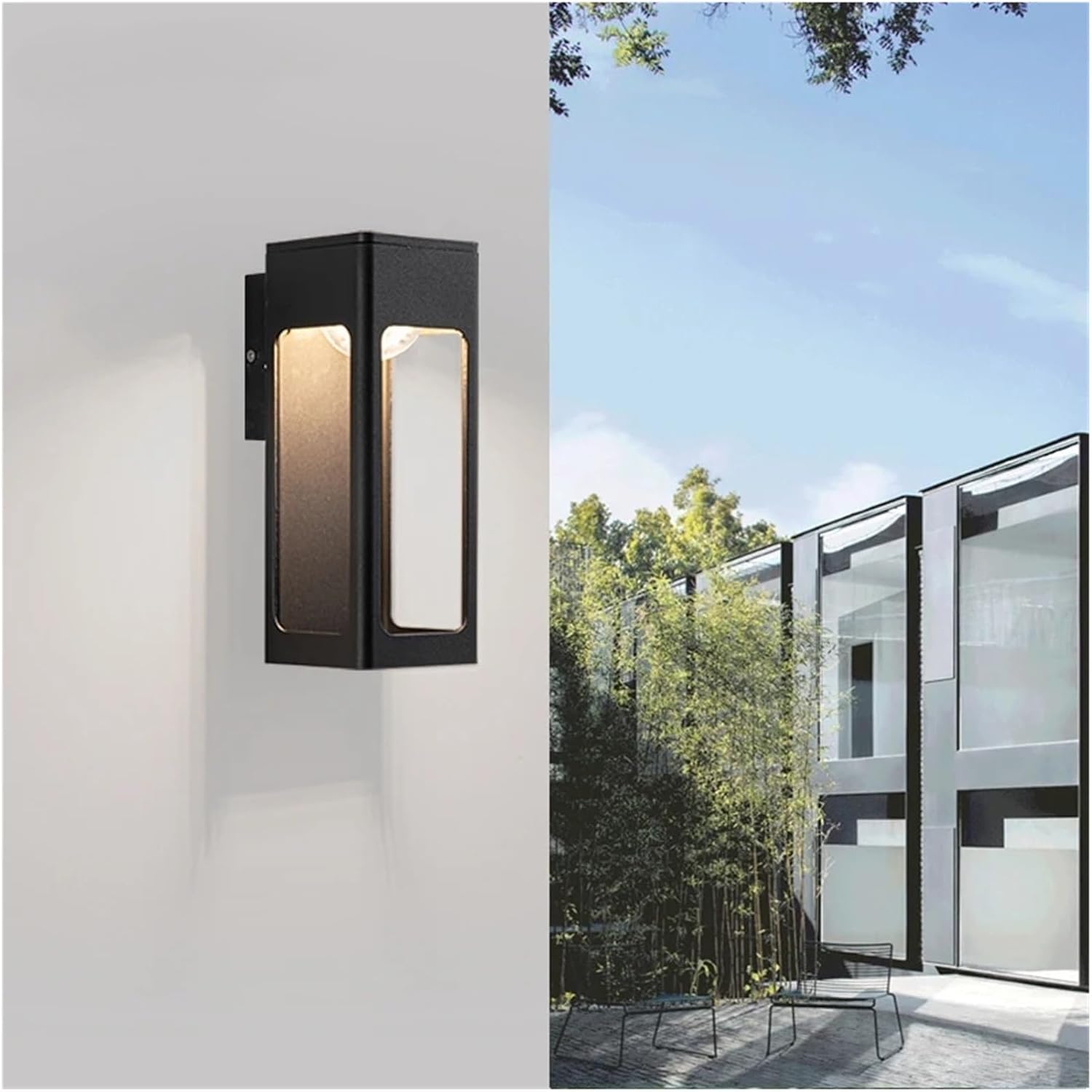 IP65 Industrial Square Aluminum Black LED Outdoor Wall Lights