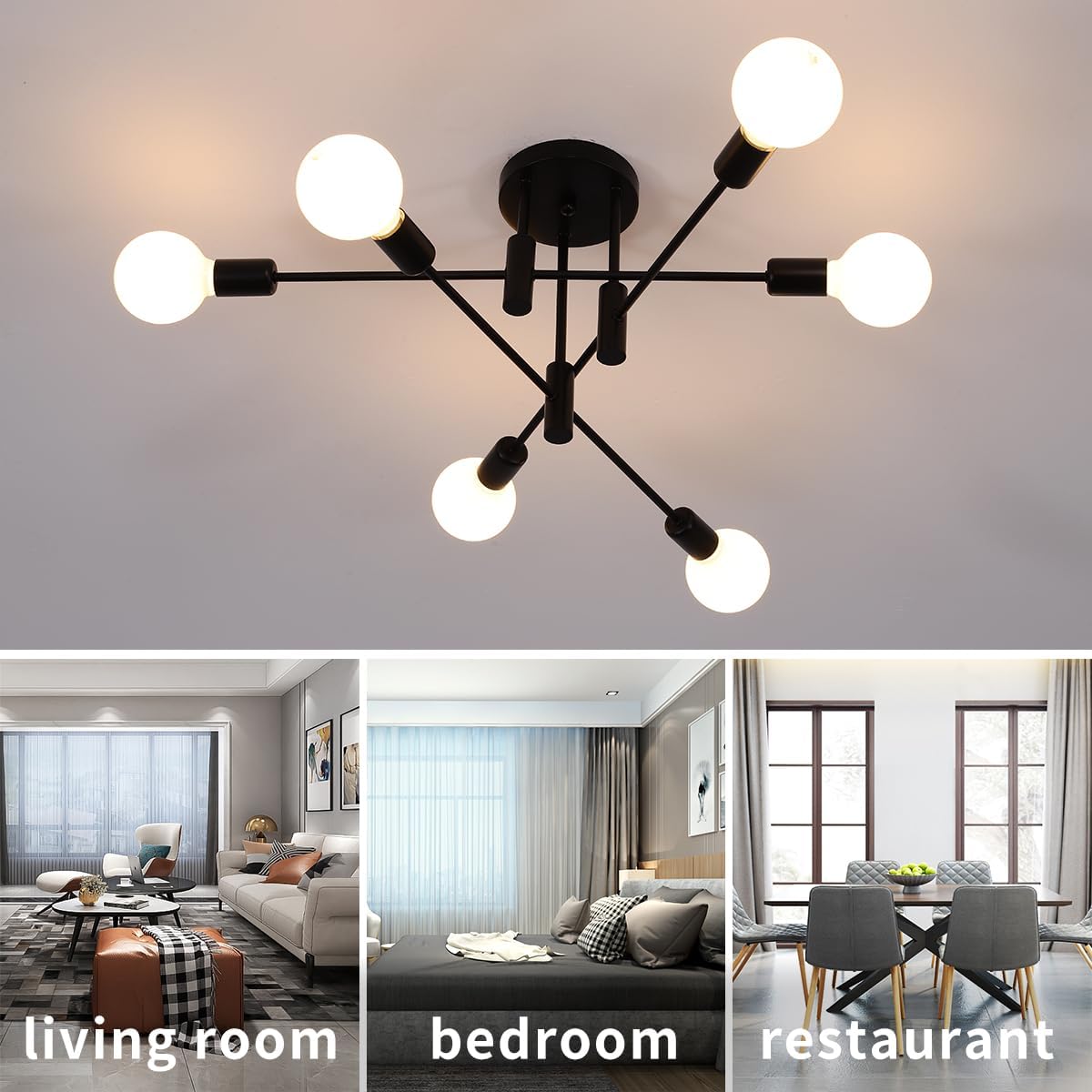 Modern Nordic Black Ceiling Lights