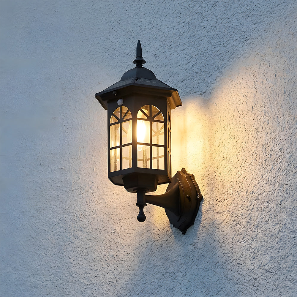 IP44 External Solar Wall Lights, 3 Mode Sensor Solar Wall Lamp for Patio Fence Garden Decor