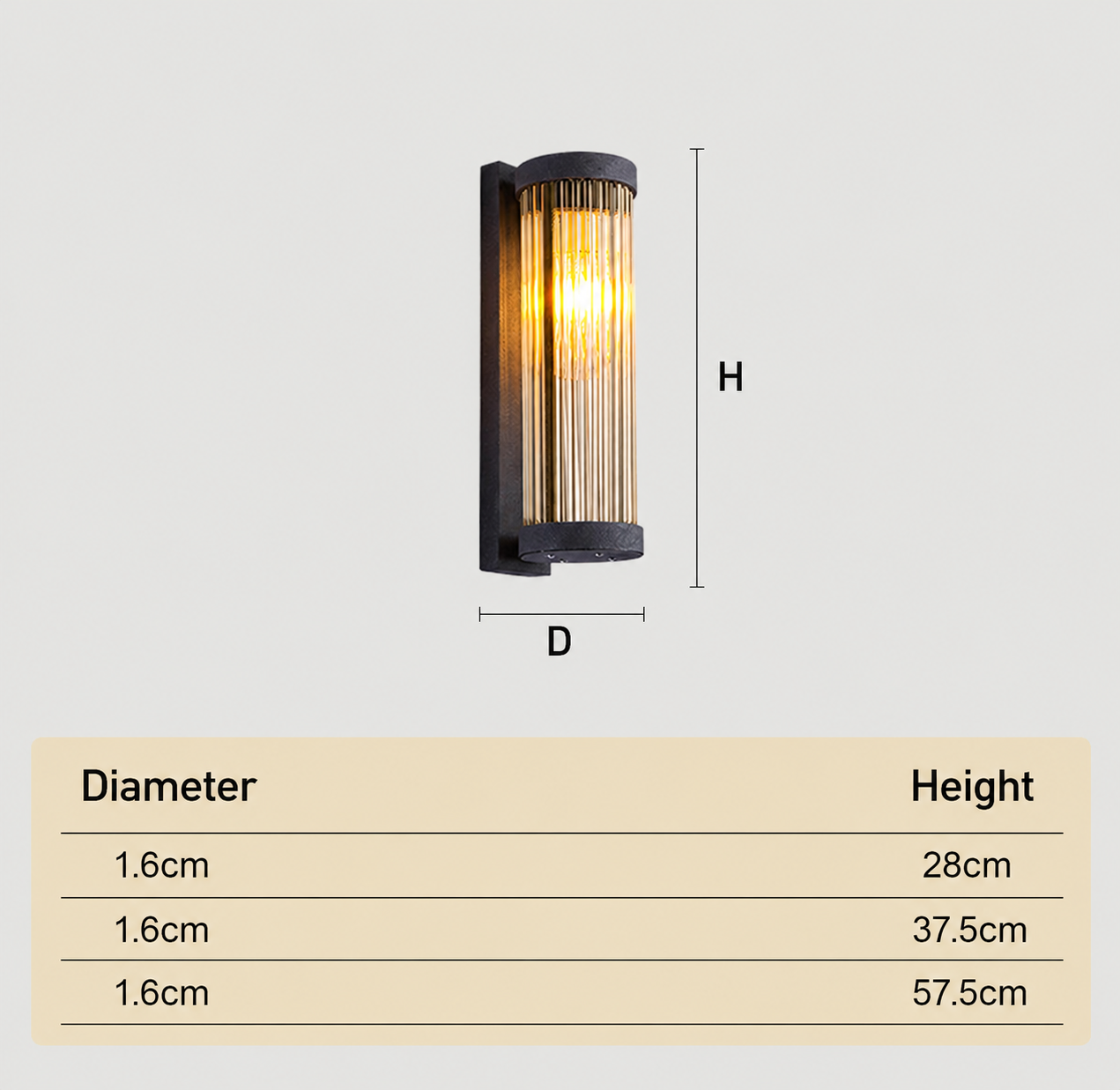 Modern Cylindrical Glass Outdoor Wall Lights for Porch Entryway