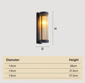 Modern Cylindrical Glass Outdoor Wall Lights for Porch Entryway