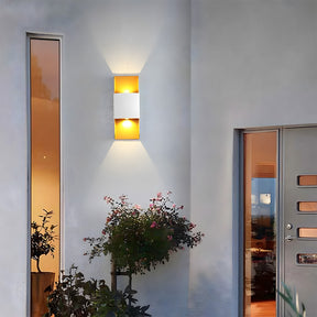 Geometric Rectangular Aluminium Outdoor Wall Lights for Hallway