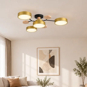 Nordic Wood Flush Mount Ceiling Light for Bedroom