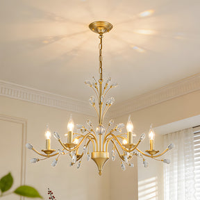 Modern Floral and Clear Glass Leaf Crystal Pendant Lights for Kitchen Island