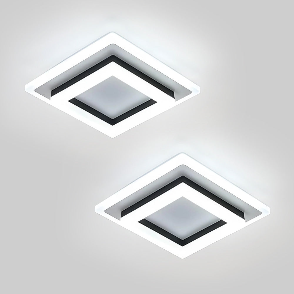 Set of 2 contemporary modern led ceiling lights for hallway