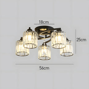 Luxury Crystal Semi Flush Ceiling Light
