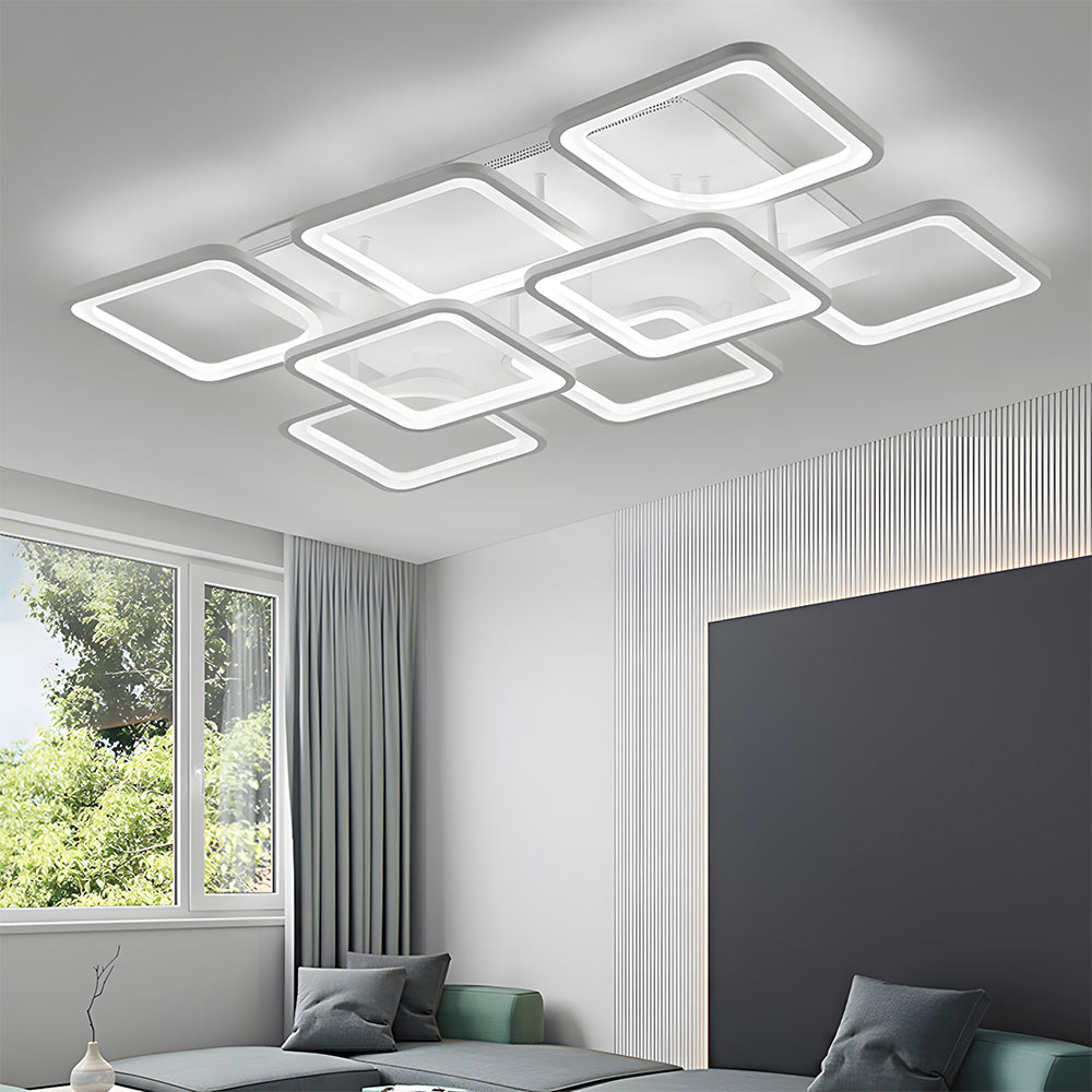 Modern Geometric Square LED Ceiling Lights for Office Bedroom