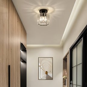 Modern Crystal Semi Flush Ceiling Light For Hallway