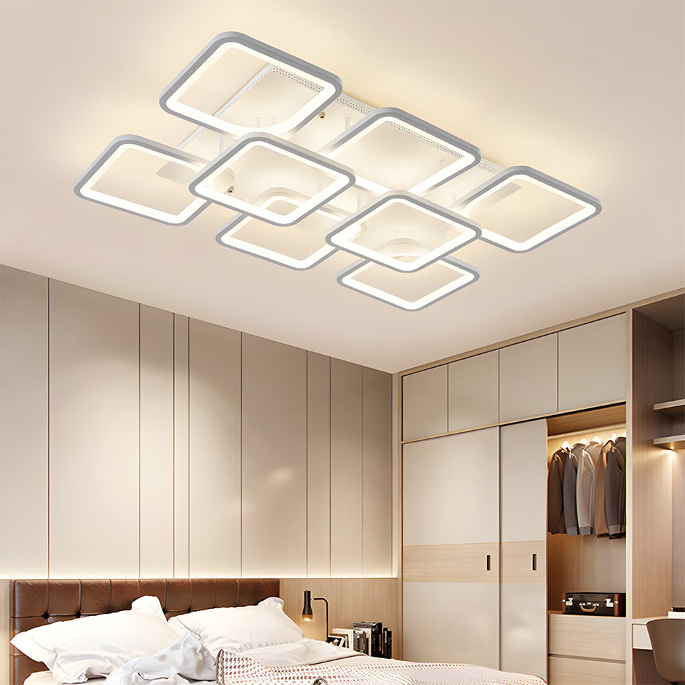 Modern Geometric Square LED Ceiling Lights for Office Bedroom
