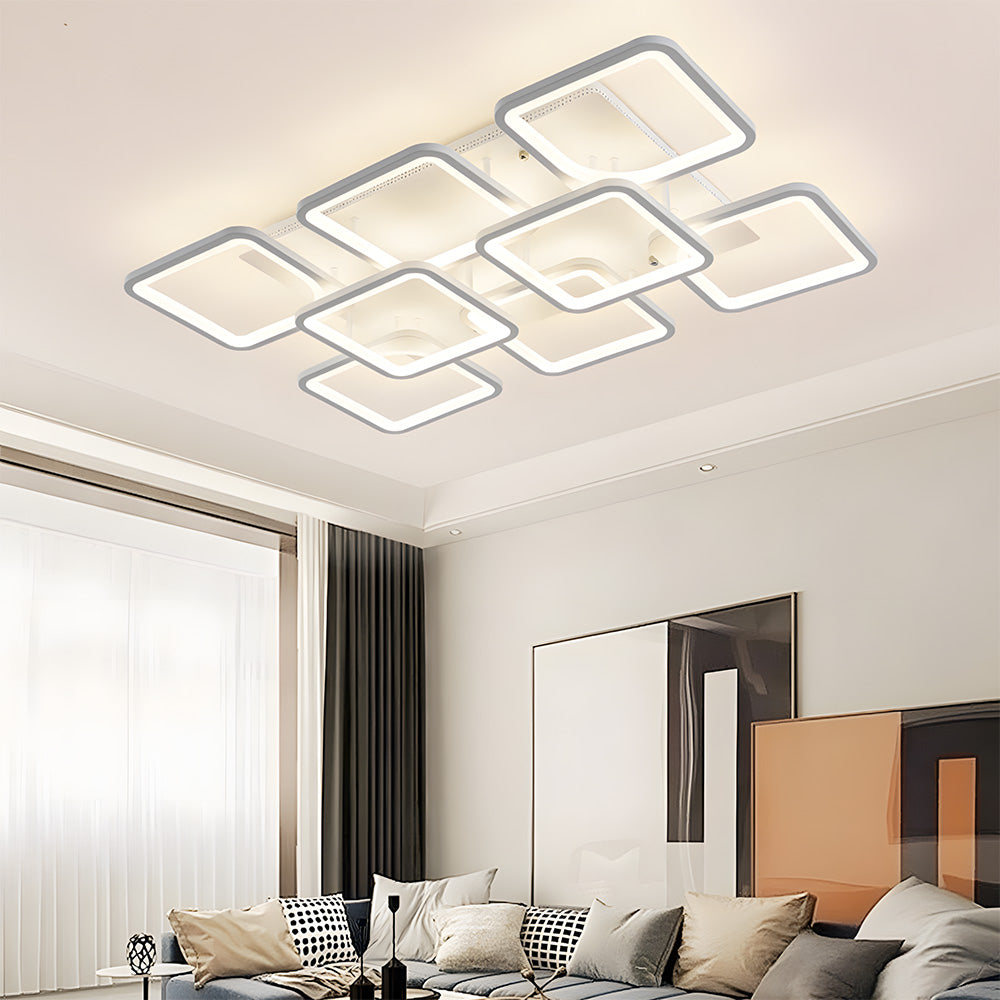 Modern Geometric Square LED Ceiling Lights for Office Bedroom
