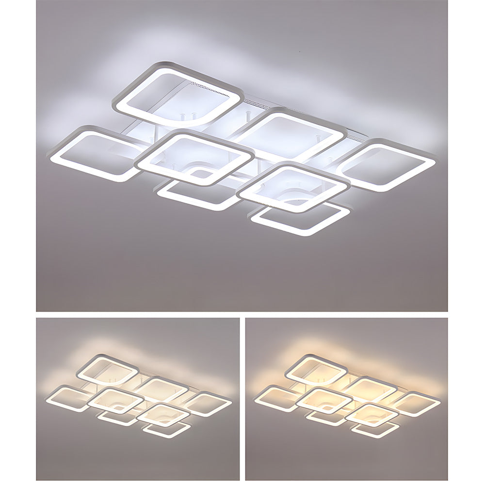Modern Geometric Square LED Ceiling Lights for Office Bedroom