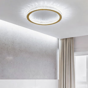 Modern Luxury Black Crystal Ring LED Halo Bedroom Ceiling Light