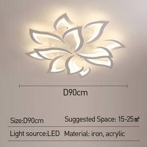 Contemporary Flower Shape Iron LED Ceiling Light For Living Room