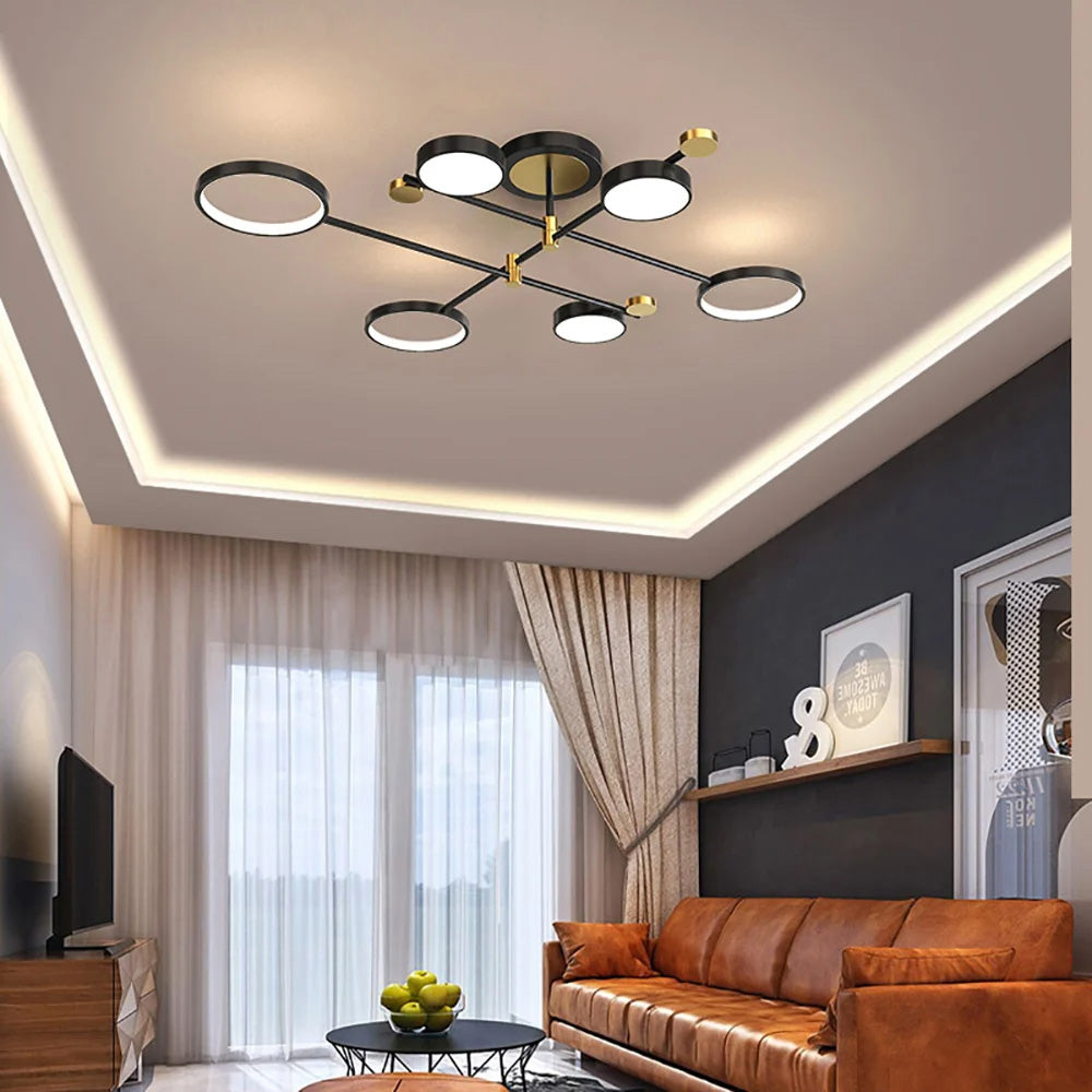 Minimalist Modern Creative Ring Ceiling Lights for Bedroom