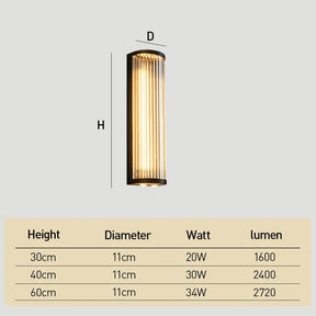 Modern Vertical Glass Stainless Steel Outdoor Wall Lights for Patio Garden
