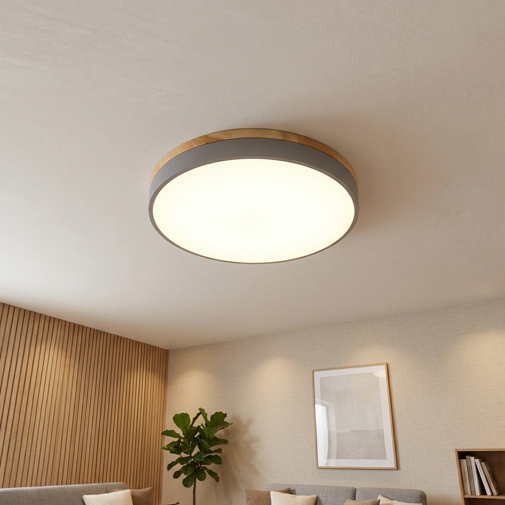 Aria Wood Flush Mount Ceiling Lamp