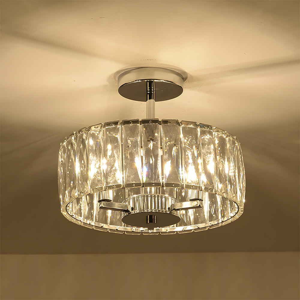 Crystal Semi Flush Mount Ceiling Light Fixture