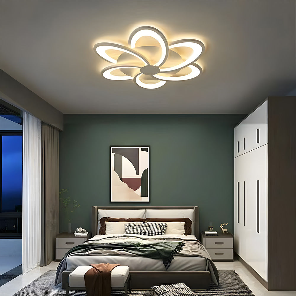 Modern Design Flower Shape White Bedroom Ceiling Light