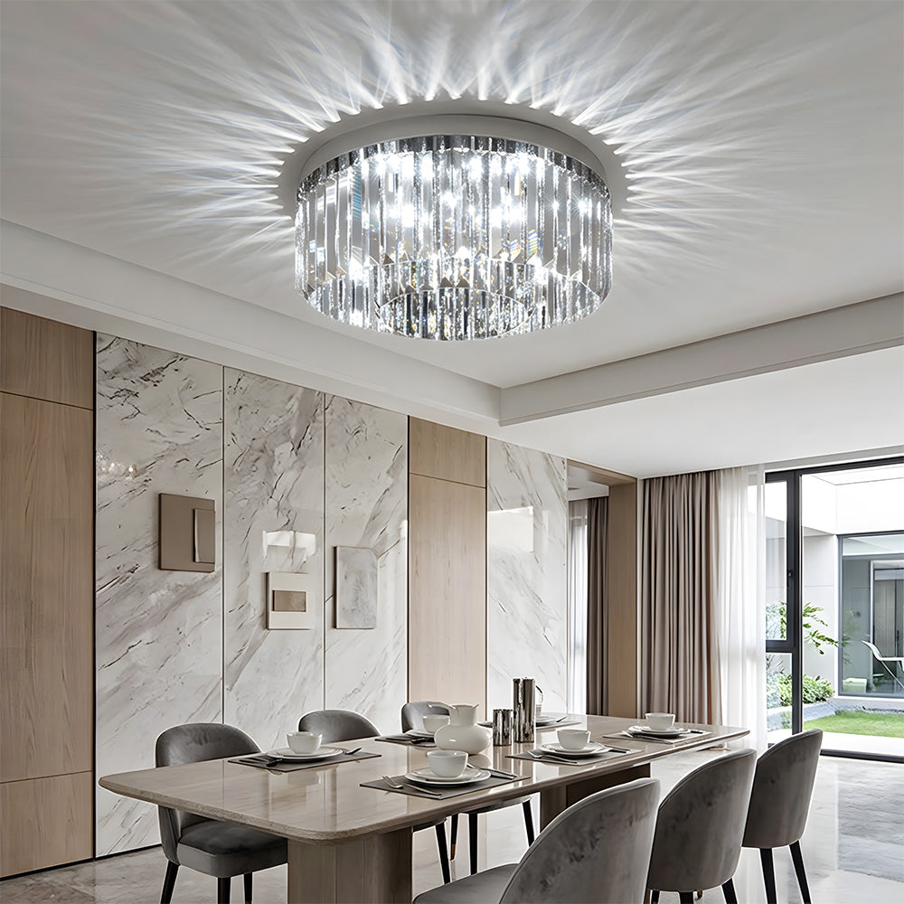 Luxury Crystal Round Flush Mount LED Ceiling Lights for Living Room