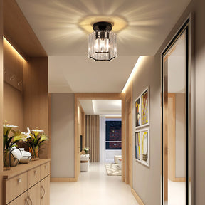 Modern Crystal Semi Flush Ceiling Light For Hallway