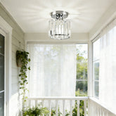 Crystal Hallway Silver Flush Mount LED Ceiling Light