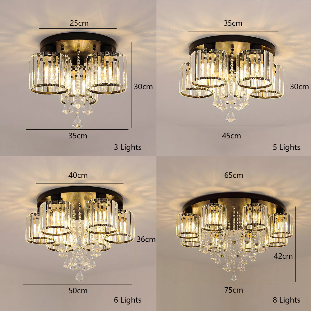 Contemporary Crystal Flush Mount Ceiling Lights