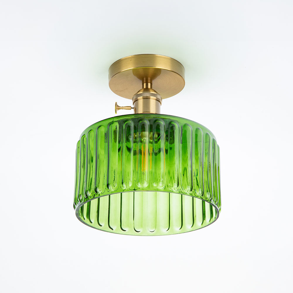 Vintage Green Glass Ceiling Light