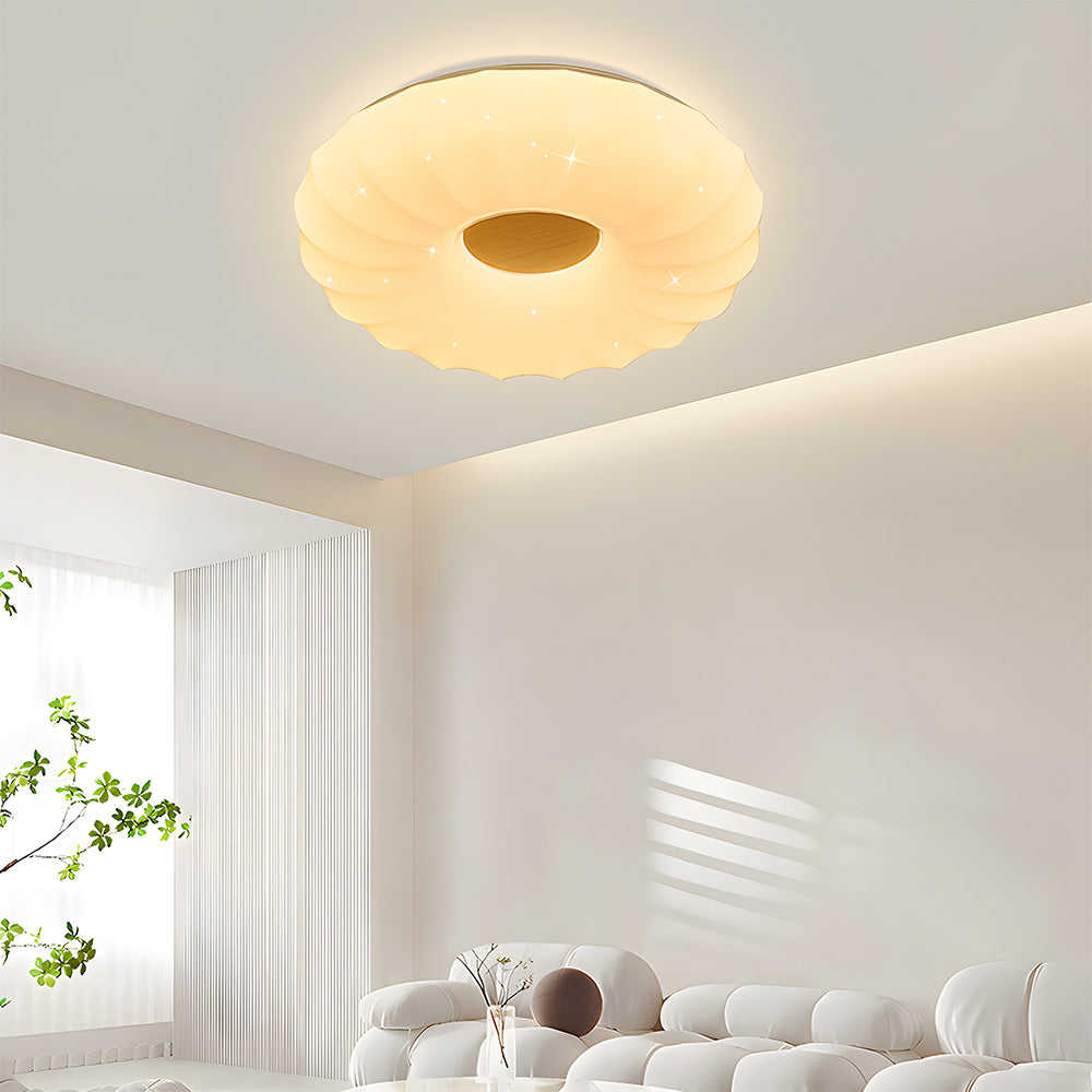 Simplistic Residential Cream Flush Mount LED Ceiling Lights