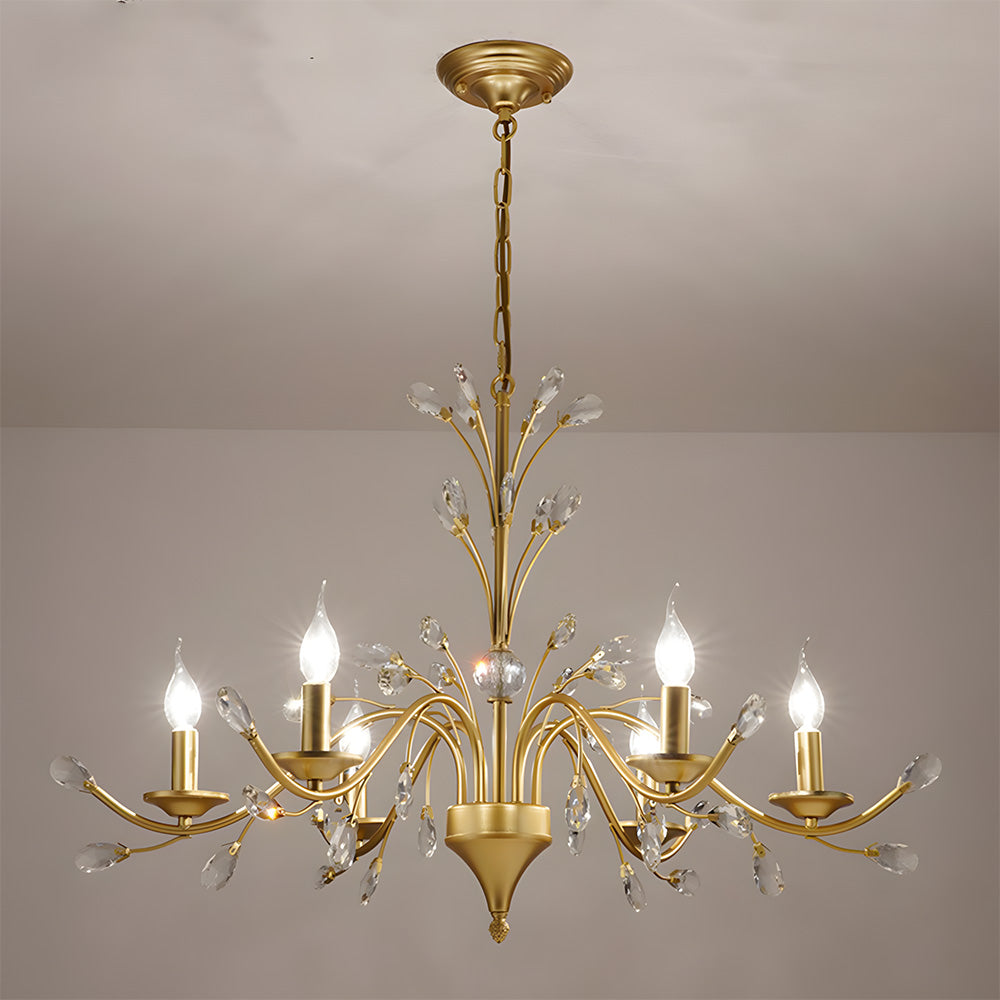 Modern Floral and Clear Glass Leaf Crystal Pendant Lights for Kitchen Island