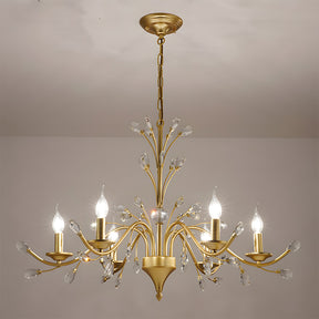 Modern Floral and Clear Glass Leaf Crystal Pendant Lights for Kitchen Island