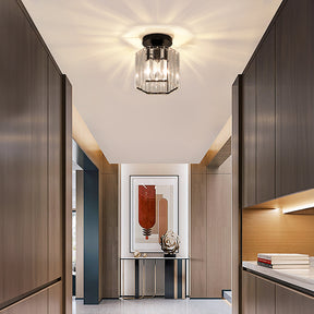 Modern Crystal Semi Flush Ceiling Light For Hallway