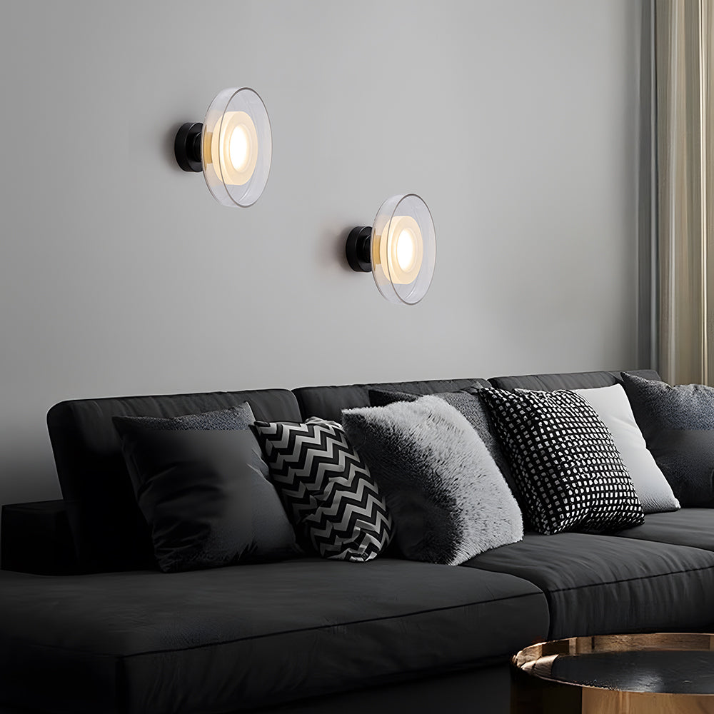 Modern Nordic Glass Round LED Wall Sconce For Living Room