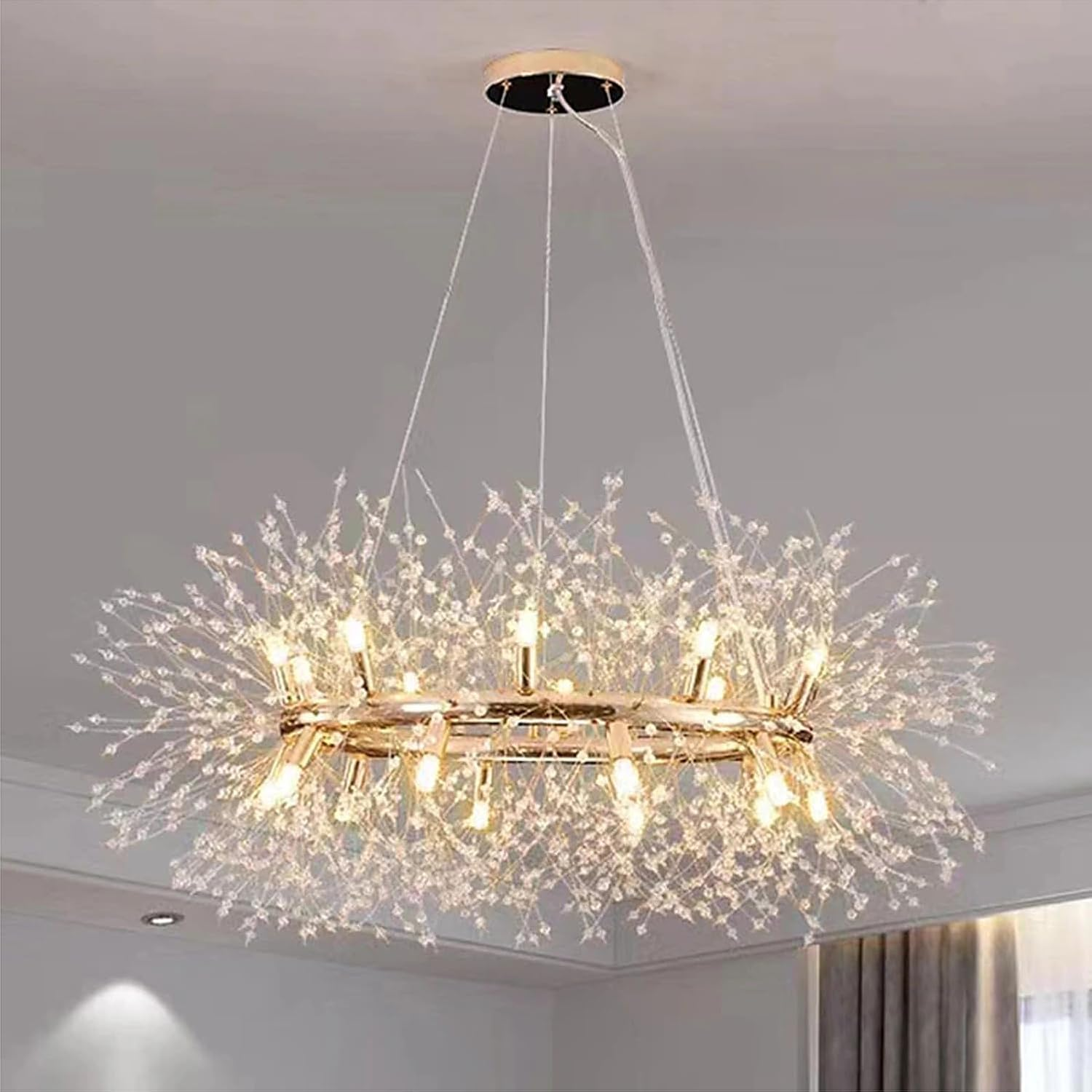 Modern Luxury Crystal Ring Chandelier for Living Room Dining Room