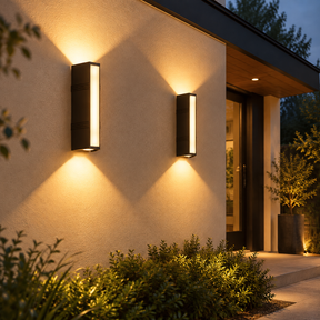 Set of 2 Modern Aluminium Up-and-Down LED Outdoor Wall Light