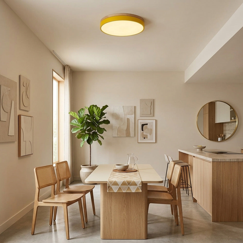 Aria Wood Flush Mount Ceiling Lamp