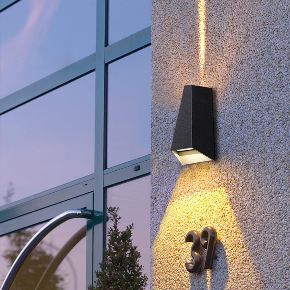 IP65 Geometric Modern Aluminum Black LED Outdoor Wall Lights