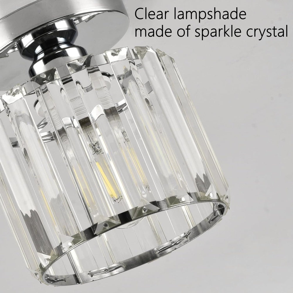 Modern Simplicity Clear Striped Glass Shade Ceiling Light