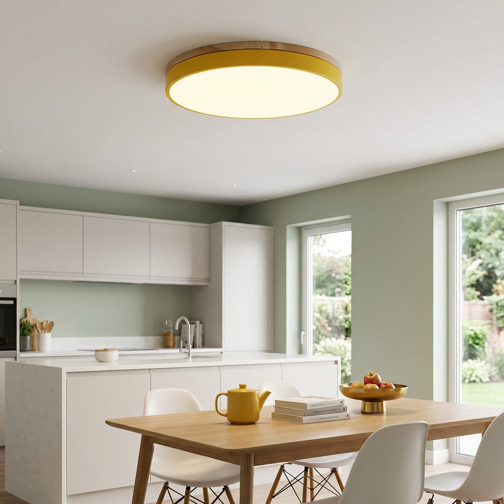 Aria Wood Flush Mount Ceiling Lamp