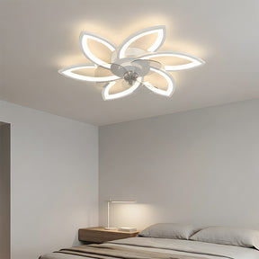 Modern Low Profile Flush Ceiling Fan with Lights, Dimmable, 6-Speed